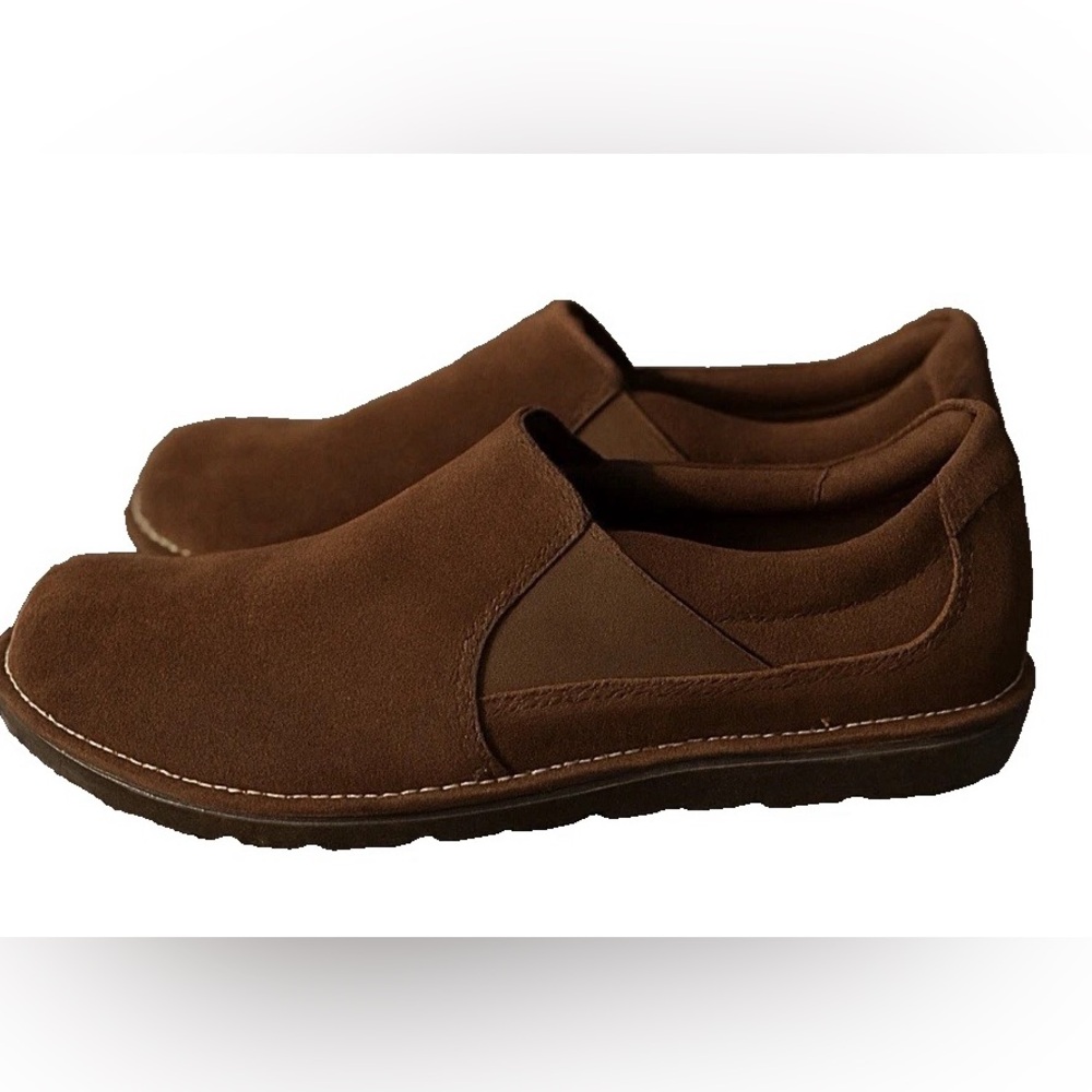 Clarks Tamitha Gwyn Loafers Shoes Suede Slip-On Women’s 5 Brown Comfort Casual